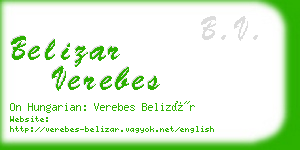 belizar verebes business card